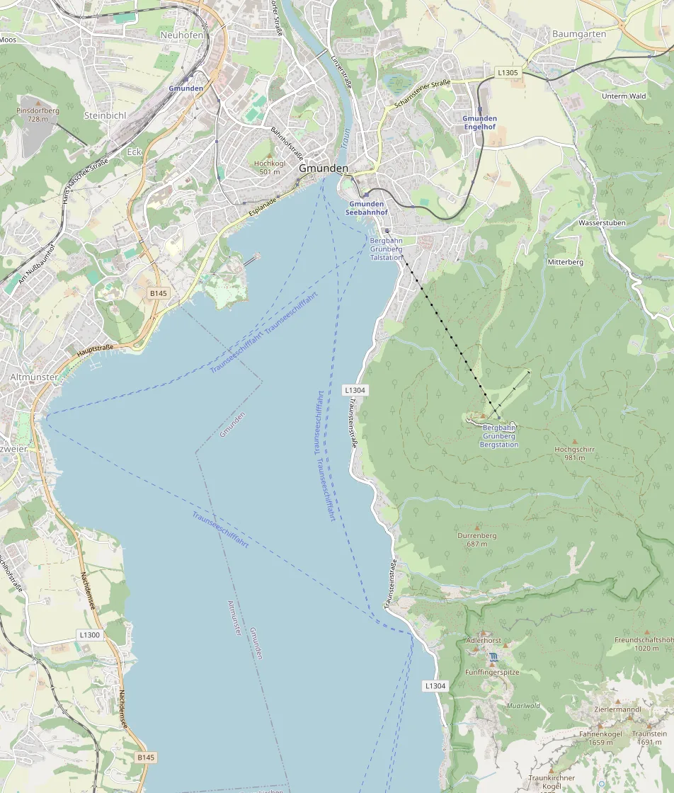 Karte von Gmunden am Traunsee